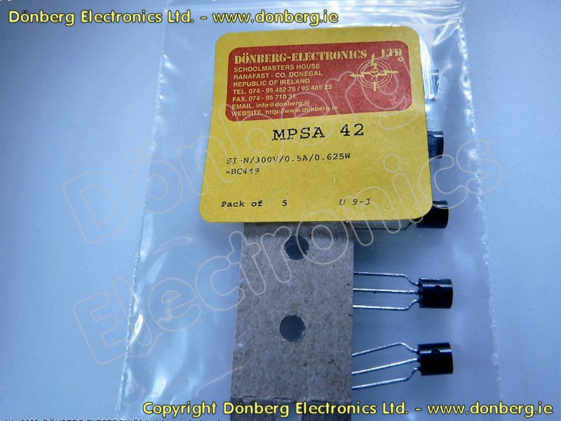 Halbleiter: MPSA42 (MPSA 42) - SILIZIUM-TRANSISTOR NPN / 300V / 0.5A ...